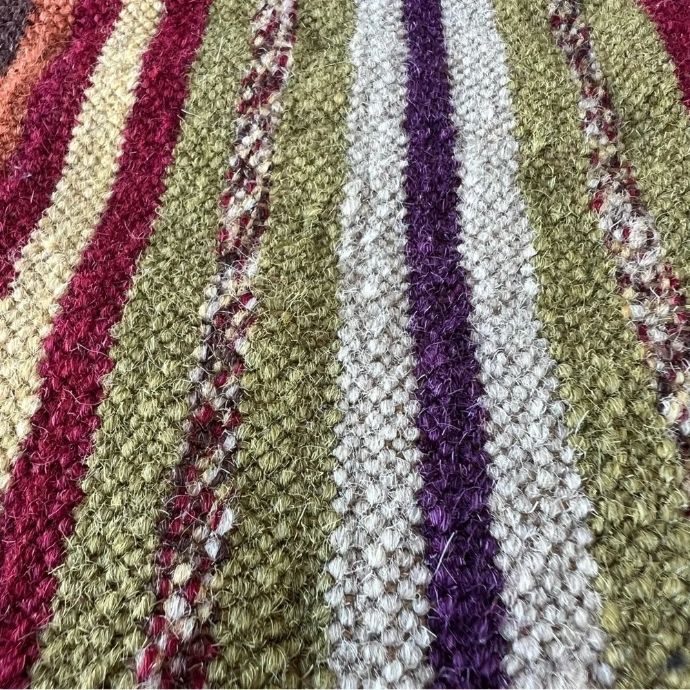 VTG Pottery Barn Wool Blend Stripe Accent Pillow Cover Lumbar Fall Colors 12x20
